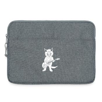 White cat guitarist - Laptop bag 15" - heather grey - Front