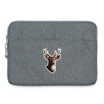 Hirschkopf Geweih Illustration - Laptoptasche 15" - Grau meliert - Vorne