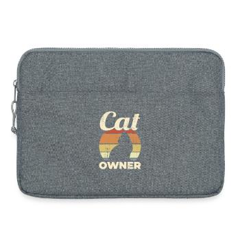 Cat Owner Vintage Look - Laptop bag 15" - heather grey - Front