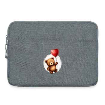 Bär mit Ballon - Laptoptasche 15" - Grau meliert - Vorne