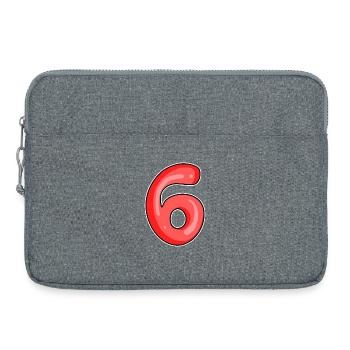 Zahl 6 Nummer - Laptoptasche 15" - Grau meliert - Vorne
