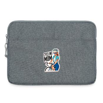 Radfahren Mama Empowerment Aufkleber - Laptoptasche 15" - Grau meliert - Vorne