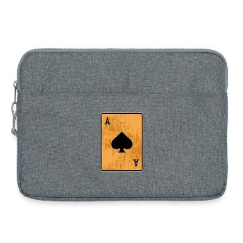 Jackpot Casino Jeux de hasard Jeu de cartes Tour de poker - Sacoche pour ordinateur portable 15 pouces - gris chiné - Devant