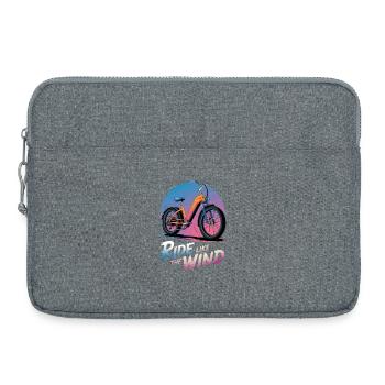 Lebendige Elektrofahrrad-Illustration - Laptoptasche 15" - Grau meliert - Vorne