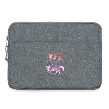 2 lustige Katzen - Laptoptasche 15" - Grau meliert - Vorne