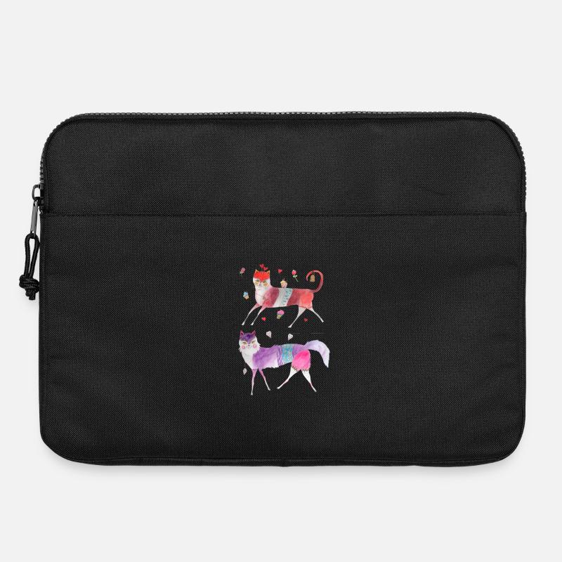 2 lustige Katzen - Laptoptasche 15" - Schwarz