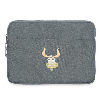 Fröhliche Illustration eines Yakkopfes - Laptoptasche 15" - Grau meliert - Vorne
