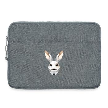Elegant Easter Bunny with Monocle & Mustache - Laptop bag 15" - heather grey - Front