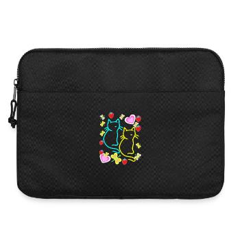 Retro Cats Cat Hearts Strawberries Summer Kids - Laptop bag 15" - black - Front