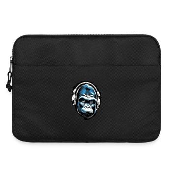 Musik Affe Gorilla mit Kopfhoerer als Geschenkidee - Laptoptasche 15" - Schwarz - Vorne