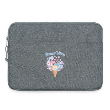 Cream & Dolphins Design 🍦🐬🐬 - Laptop bag 15" - heather grey - Front