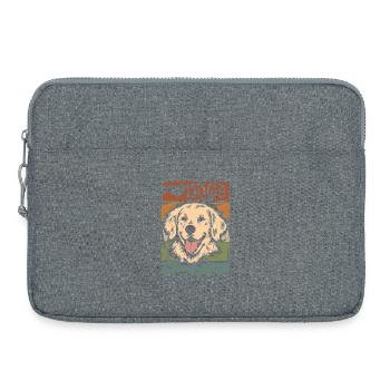 Golden Retriever Vintage - Illustration de chien rétro - Sacoche pour ordinateur portable 15 pouces - gris chiné - Devant