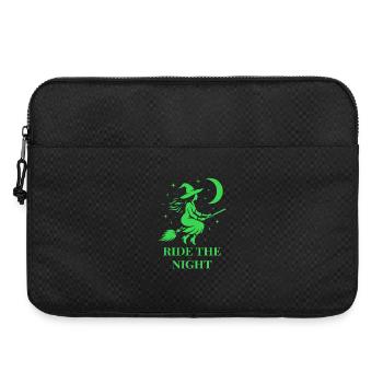 Halloween Hexe reitet durch die Nacht mit Mond - Laptoptasche 15" - Schwarz - Vorne