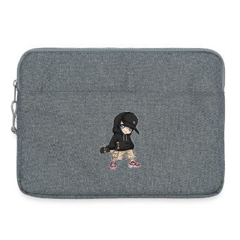 Conception de dessin animé de skateboarder urbain - Sacoche pour ordinateur portable 15 pouces - gris chiné - Devant