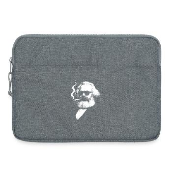 Karl Marx audacieux avec une illustration de cigarette - Sacoche pour ordinateur portable 15 pouces - gris chiné - Devant