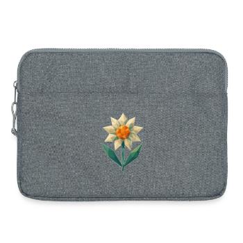 Fleur géométrique - Edelweiss - Sacoche pour ordinateur portable 15 pouces - gris chiné - Devant