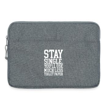 Message Humoristique Sur La Vie de Célibataire - Sacoche pour ordinateur portable 15 pouces - gris chiné - Devant