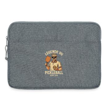 Légende du Pickleball – Humour Sport Vintage - Sacoche pour ordinateur portable 15 pouces - gris chiné - Devant