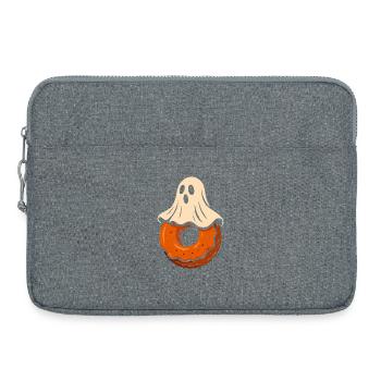 Motif d’Halloween de beignet fantôme - Sacoche pour ordinateur portable 15 pouces - gris chiné - Devant