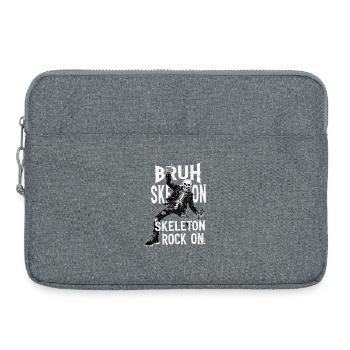Skeleton Rock Leather Punk - Laptop bag 15" - heather grey - Front