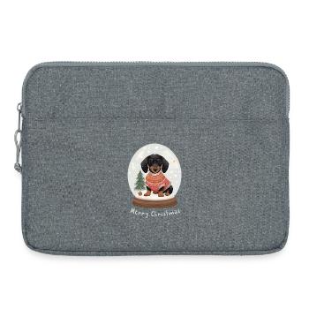 Cute Dachshund in Snow Globe– Merry Christmas Gift - Laptoptasche 15" - Grau meliert - Vorne