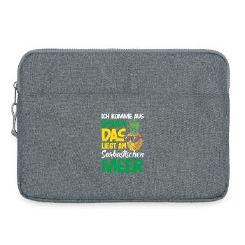 Je viens des ironies – Mer sarcastique - Sacoche pour ordinateur portable 15 pouces - gris chiné - Devant