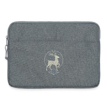 Keltischer Yule Hirsch mit Sonne und Mond - Laptoptasche 15" - Grau meliert - Vorne