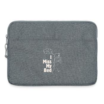 Ich vermisse das Bett – lustige Grafiken mit Kaffee - Laptoptasche 15" - Grau meliert - Vorne