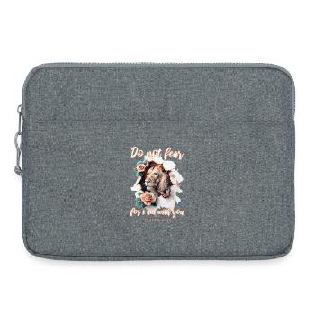 Lion Bible Verse - Laptop bag 15" - heather grey - Front