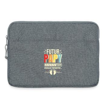 Ankündigung des zukünftigen Opa-Geschenks 2026 - Laptoptasche 15" - Grau meliert - Vorne
