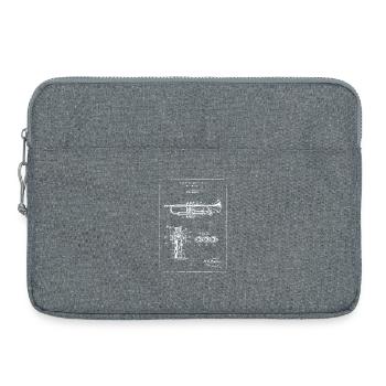 Vintage-Trompetenpatent-Bauplan - Laptoptasche 15" - Grau meliert - Vorne