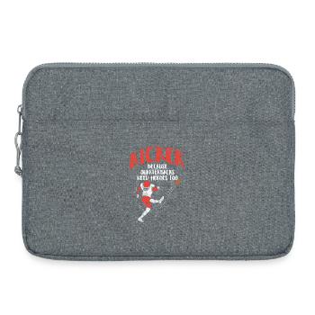 Kicker Hero Football Humor Punny Sports Graphic - Laptop bag 15" - heather grey - Front