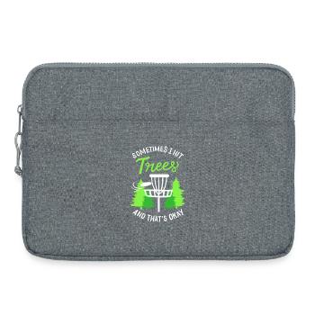 Parfois, je frappe des arbres dans l’art du panier de disc golf - Sacoche pour ordinateur portable 15 pouces - gris chiné - Devant