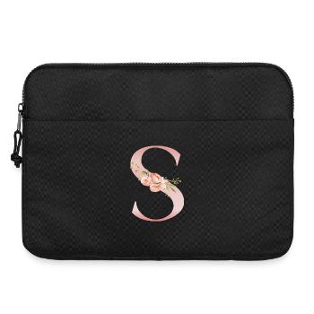 S florale pastel sur vêtement - Sacoche pour ordinateur portable 15 pouces - noir - Devant