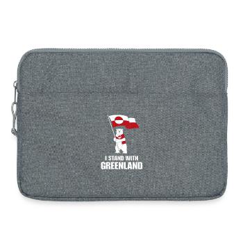 Soutien Groenland: Ours et Drapeau - Sacoche pour ordinateur portable 15 pouces - gris chiné - Devant