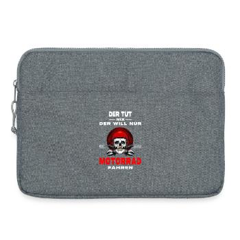 He doesn't do anything, he just wants to ride a motorcycle - Laptop bag 15" - heather grey - Front
