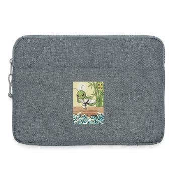 Kawaii Martial Arts Praying Mantis - Sacoche pour ordinateur portable 15 pouces - gris chiné - Devant
