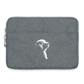 Bichon Frisé Silhouette de chien Wilsigns - Sacoche pour ordinateur portable 15 pouces - gris chiné - Devant