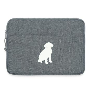 Sitzender Hund Silhouette - Laptoptasche 15" - Grau meliert - Vorne