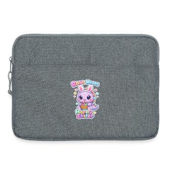 Lapins Enfants Pâques Rawr Dino Joyeuses Pâques - Sacoche pour ordinateur portable 15 pouces - gris chiné - Devant