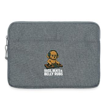 DJ Maltipoo: Bass, Beats & Belly Rubs Retro Design - Laptoptasche 15" - Grau meliert - Vorne