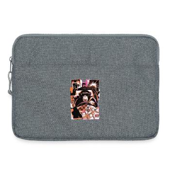 Affe Autofahrer Blitzer - Laptoptasche 15" - Grau meliert - Vorne