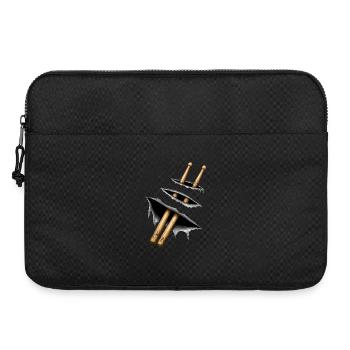 Drumsticks Design – Schlagzeuger & Musiker Motiv - Laptoptasche 15" - Schwarz - Vorne