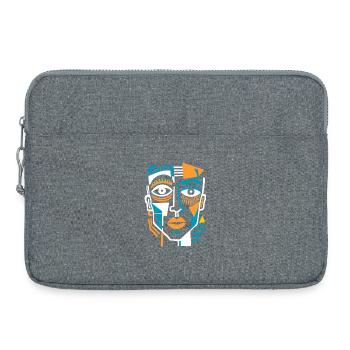 Visage cubiste coloré - Sacoche pour ordinateur portable 15 pouces - gris chiné - Devant