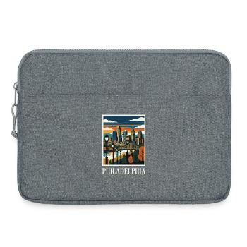 Philadelphia Skyline Sunset Poster - Laptop bag 15" - heather grey - Front