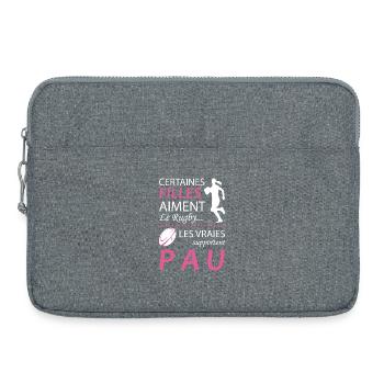 Certaines Filles Aiment Le Rugby Les Vraies Sup... - Sacoche pour ordinateur portable 15 pouces - gris chiné - Devant