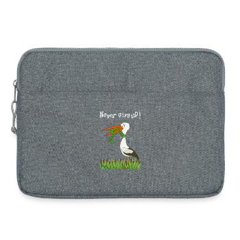 Gib niemals auf ! - Laptoptasche 15" - Grau meliert - Vorne
