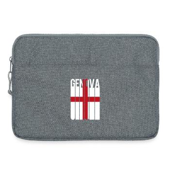 drapeau de Gênes Gênes Genes Génova - Sacoche pour ordinateur portable 15 pouces - gris chiné - Devant