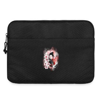 Geisha Sakura Japanisches Motiv Aquarell - Laptoptasche 15" - Schwarz - Vorne