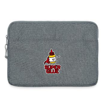 Superheld Super Glue lustige Superkleber Held - Laptoptasche 15" - Grau meliert - Vorne
